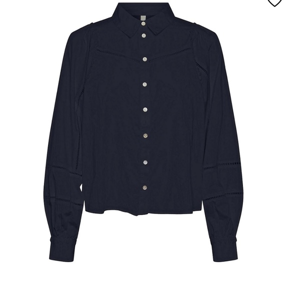 YAS Yasolga Embroidered Organic Cotton Shirt - Picture 2 of 4